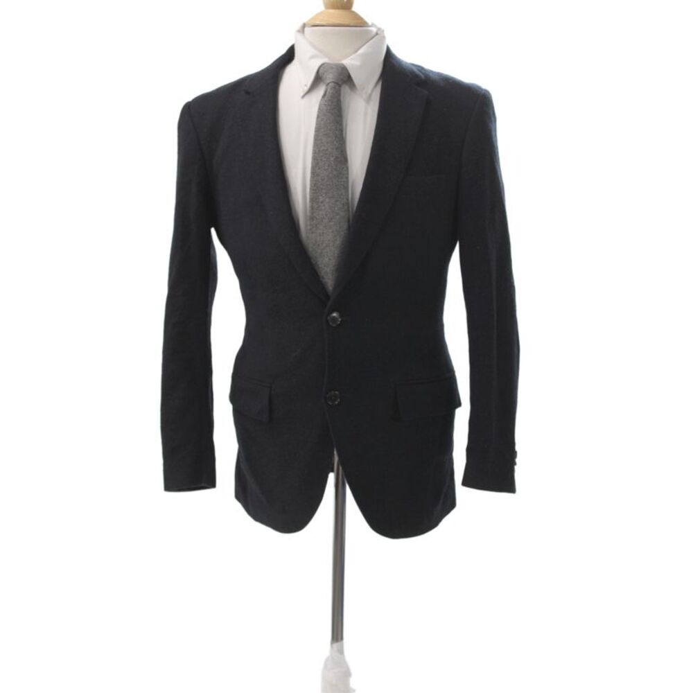 Club Monaco Mens Classic Black Wool Blend Blazer Button Closure Size 36